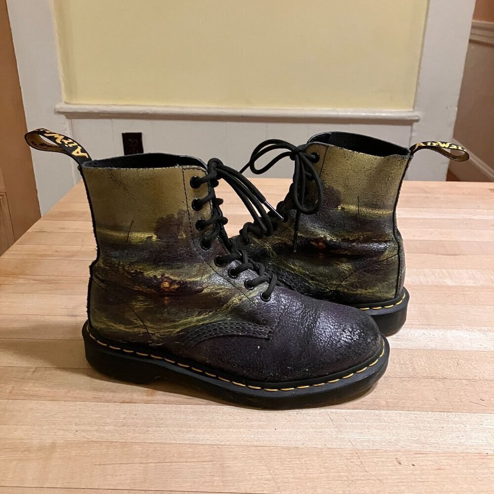 Dr. Martens Unisex Fisherman at Sea JMW Turner Tate Boots Size 8L 7M Blue AN EXC - Picture 4 of 12